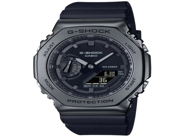 CASIO卡西歐 G-SHOCK 農家橡樹 金屬雙顯腕錶 母親節 禮物 GM-2100BB-1A